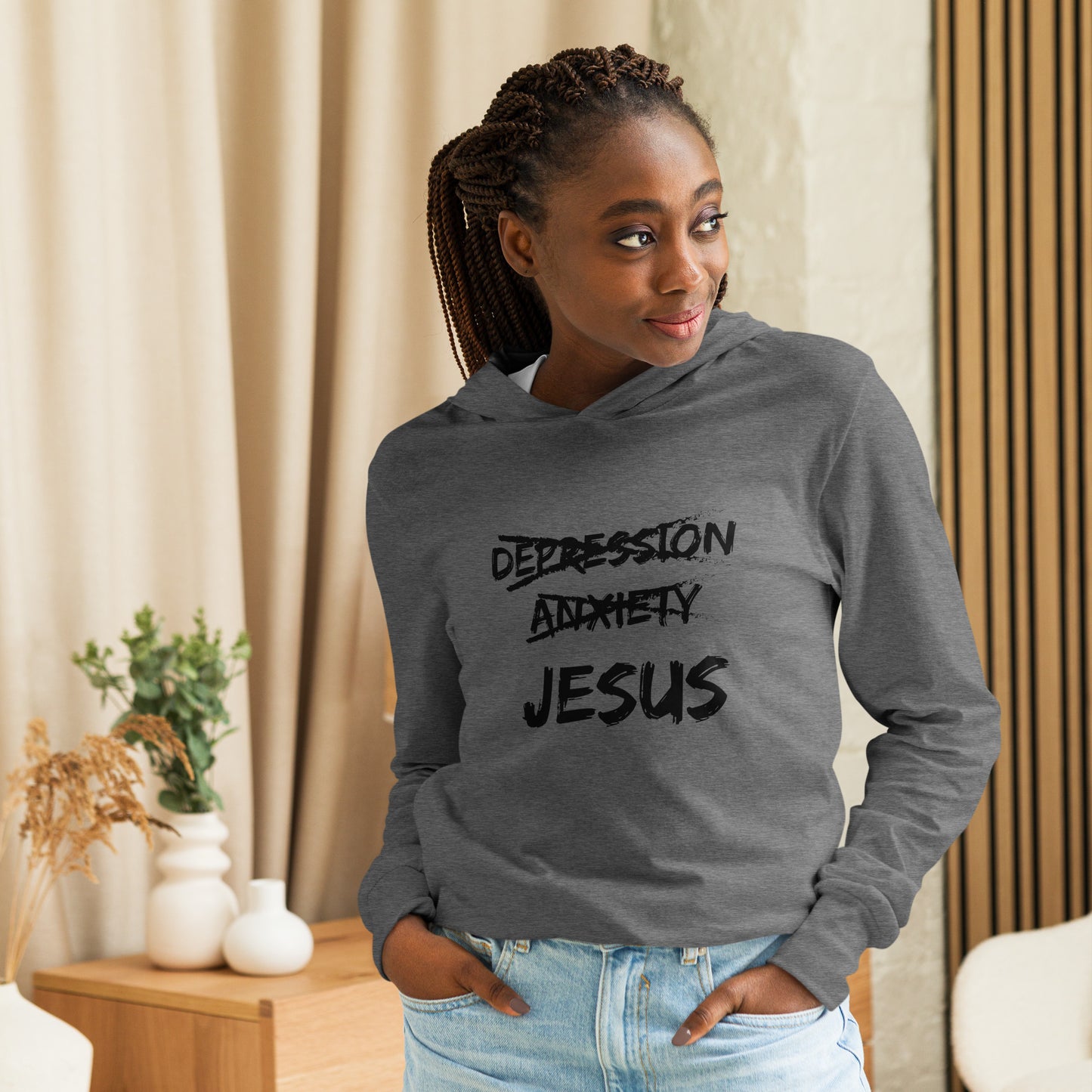 Jesus Over Depression Hooded Tee